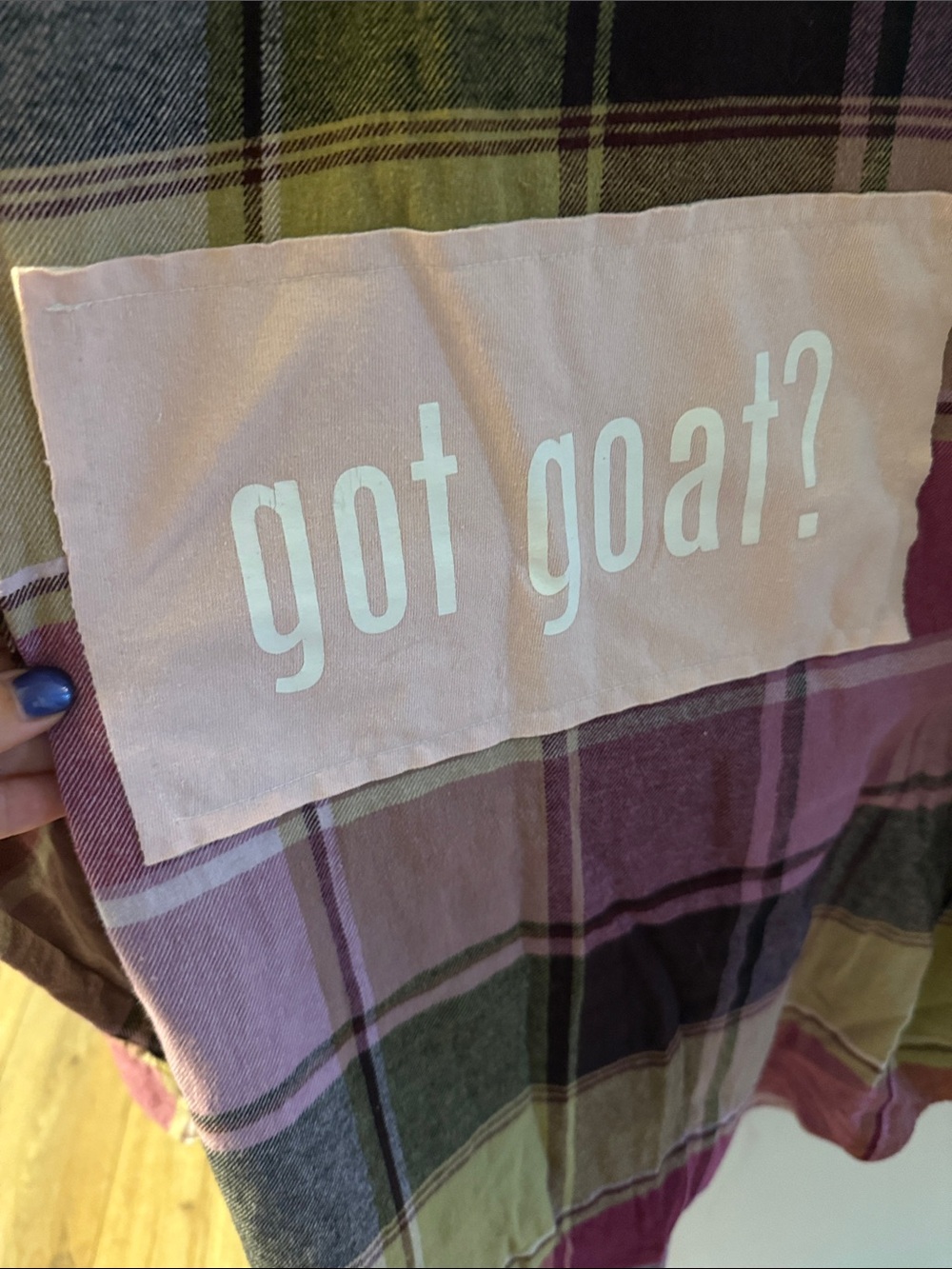 "GOT GOAT?" Purple Plaid Shirt